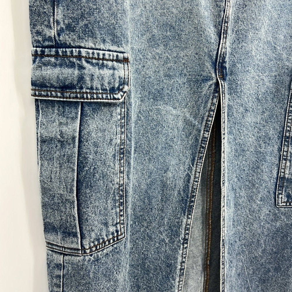 Love Fire denim maxi Western Cowboy Skirt SZ 9/M New - Picture 3 of 9